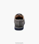 Kearny Jr. oxford de punta plana Florsheim niños LPVB4P462 calzado ante gris - Imagen 7