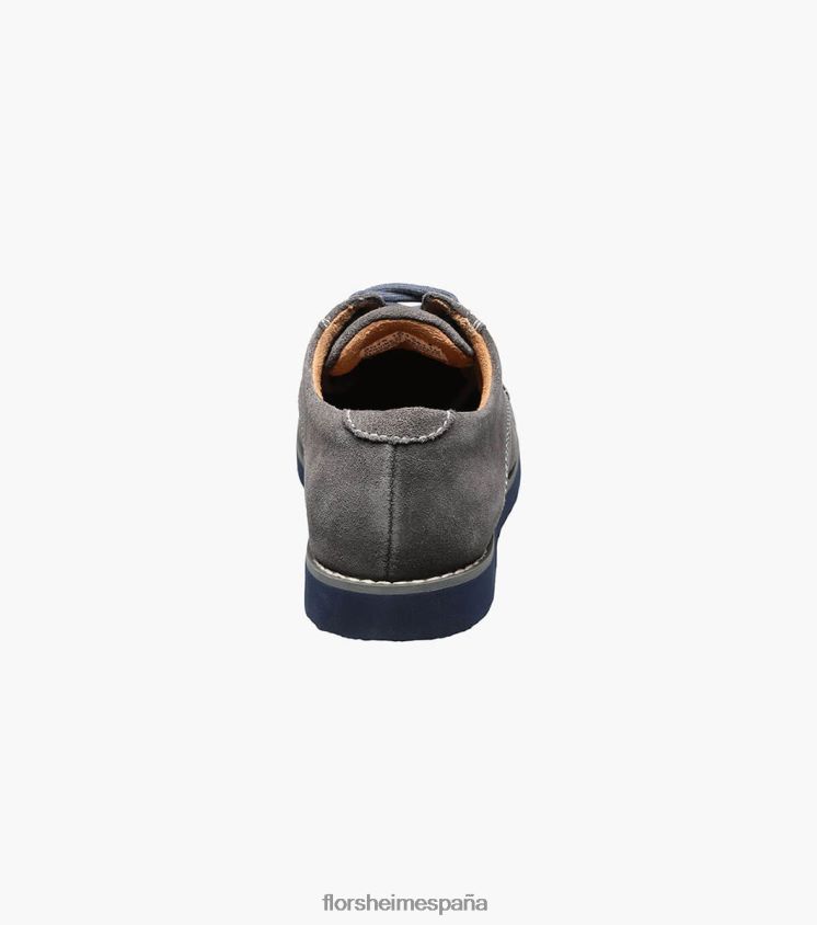 Kearny Jr. oxford de punta plana Florsheim niños LPVB4P462 calzado ante gris - Imagen 7