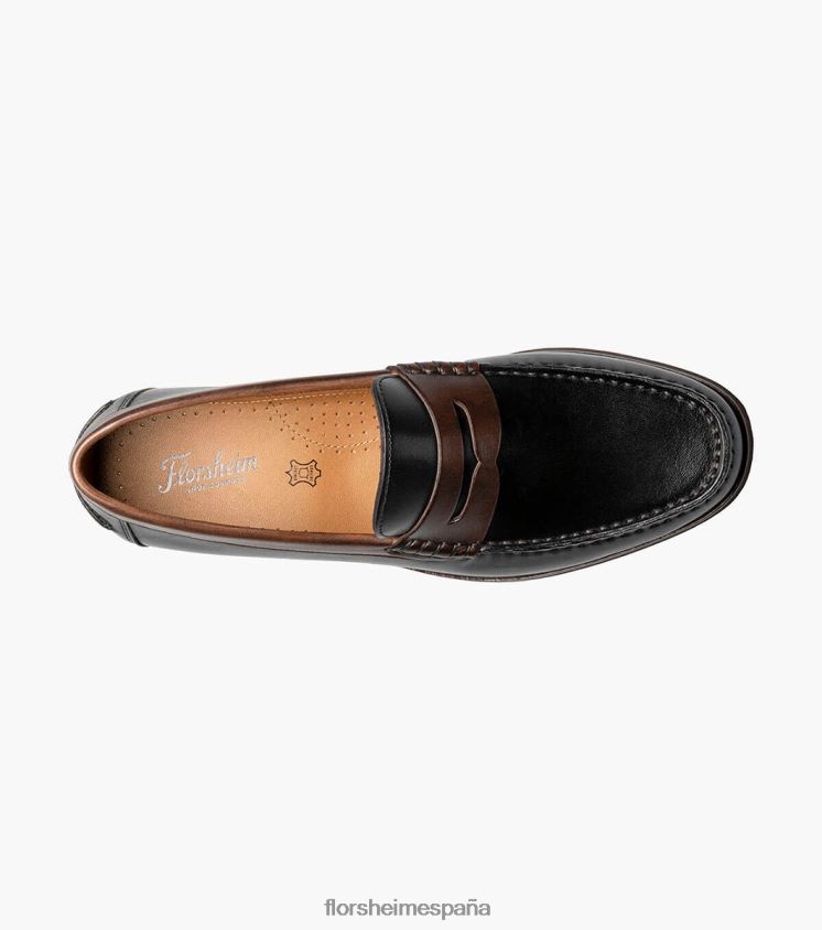 mocasines berkley flex moc toe penny Florsheim hombres LPVB4P179 calzado negro y marrón - Imagen 4