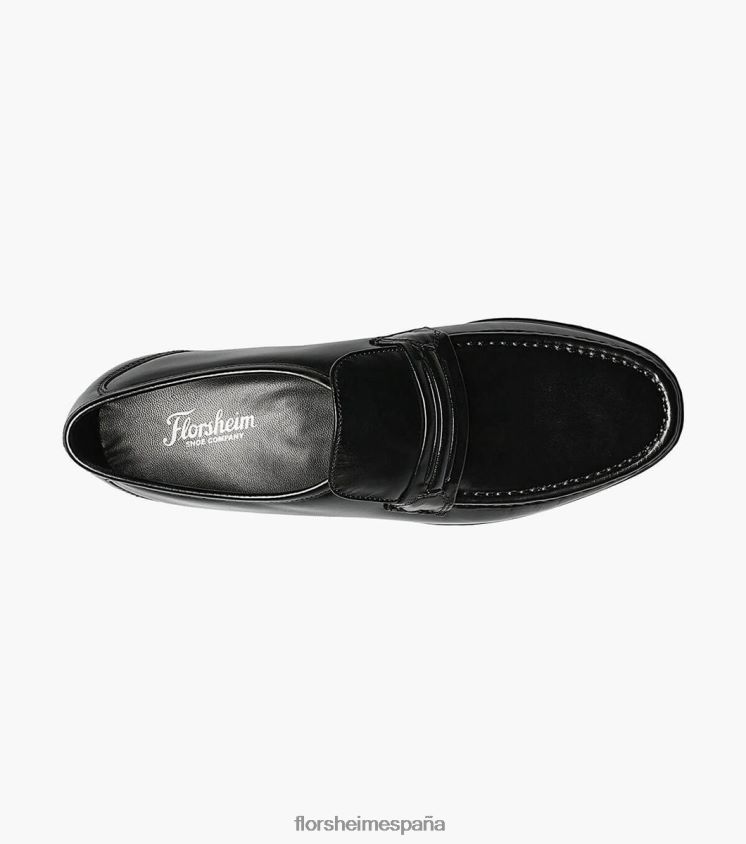 mocasines como moc con correa en el dedo del pie Florsheim hombres LPVB4P189 calzado negro - Imagen 4