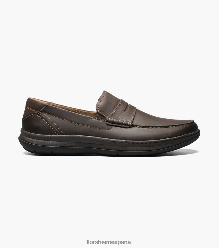 mocasines con puntera de mocasín en el centro Florsheim hombres LPVB4P240 calzado marrón ch - Imagen 2