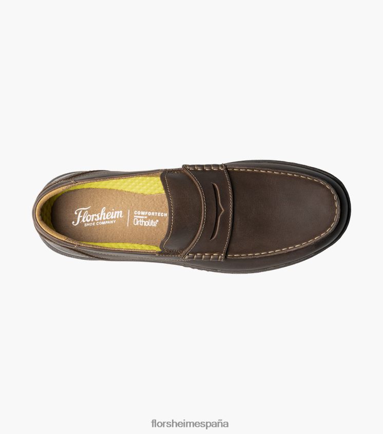 mocasines con puntera de mocasín en el centro Florsheim hombres LPVB4P240 calzado marrón ch - Imagen 4