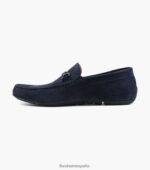 mocasines dubino moc toe bit Florsheim hombres LPVB4P271 calzado ante azul marino - Imagen 5