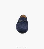 mocasines dubino moc toe bit Florsheim hombres LPVB4P271 calzado ante azul marino - Imagen 6