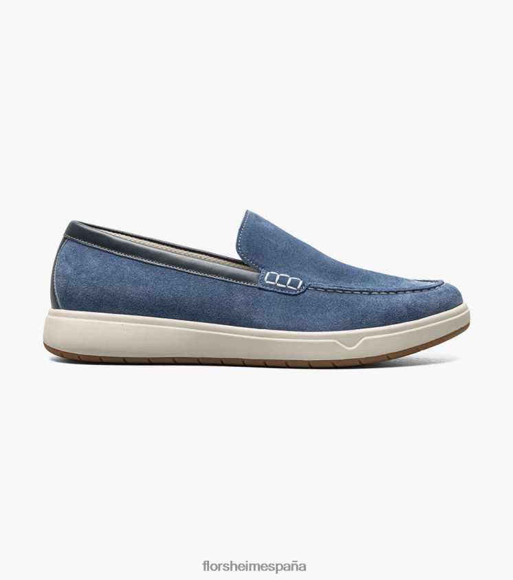 mocasines venecianos con punta de mocasín Heist 2 Florsheim hombres LPVB4P28 calzado ante azul - Imagen 2