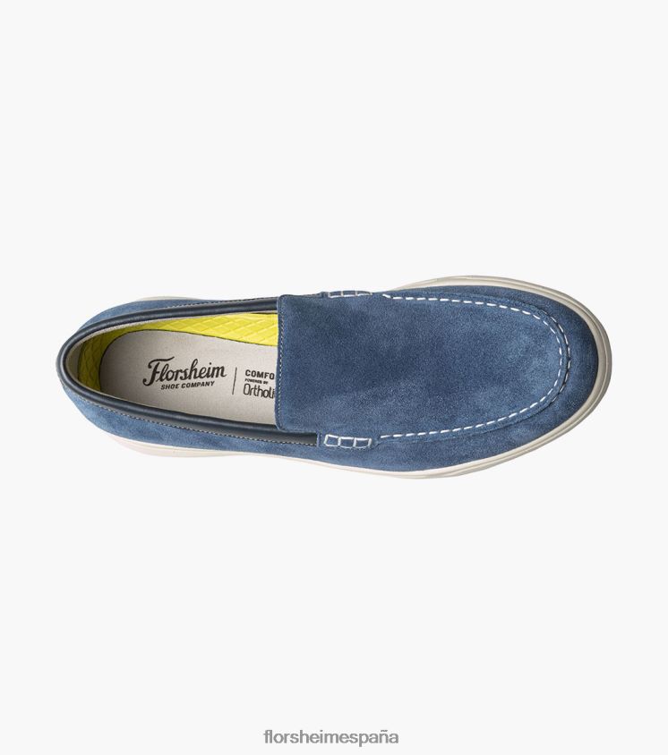 mocasines venecianos con punta de mocasín Heist 2 Florsheim hombres LPVB4P28 calzado ante azul - Imagen 4