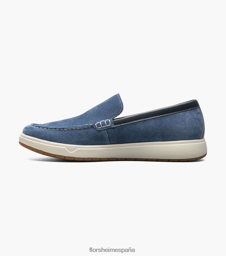 mocasines venecianos con punta de mocasín Heist 2 Florsheim hombres LPVB4P28 calzado ante azul - Imagen 5