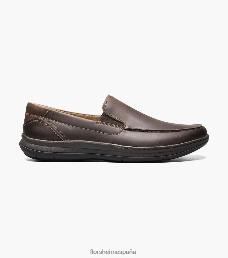 mocasines venecianos con puntera de mocasín en el centro Florsheim hombres LPVB4P64 calzado marrón ch - Imagen 2