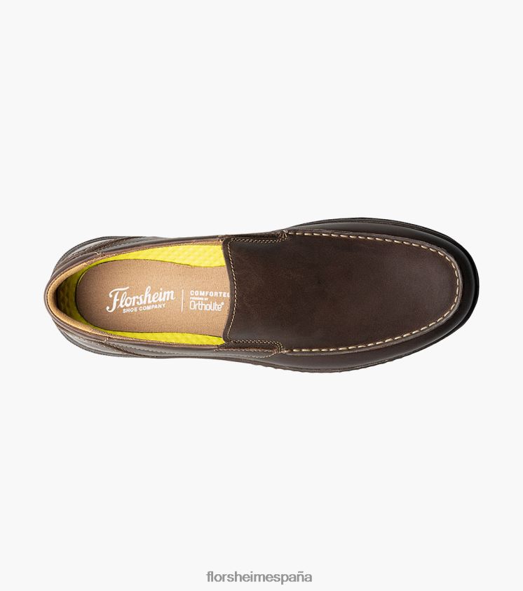 mocasines venecianos con puntera de mocasín en el centro Florsheim hombres LPVB4P64 calzado marrón ch - Imagen 4