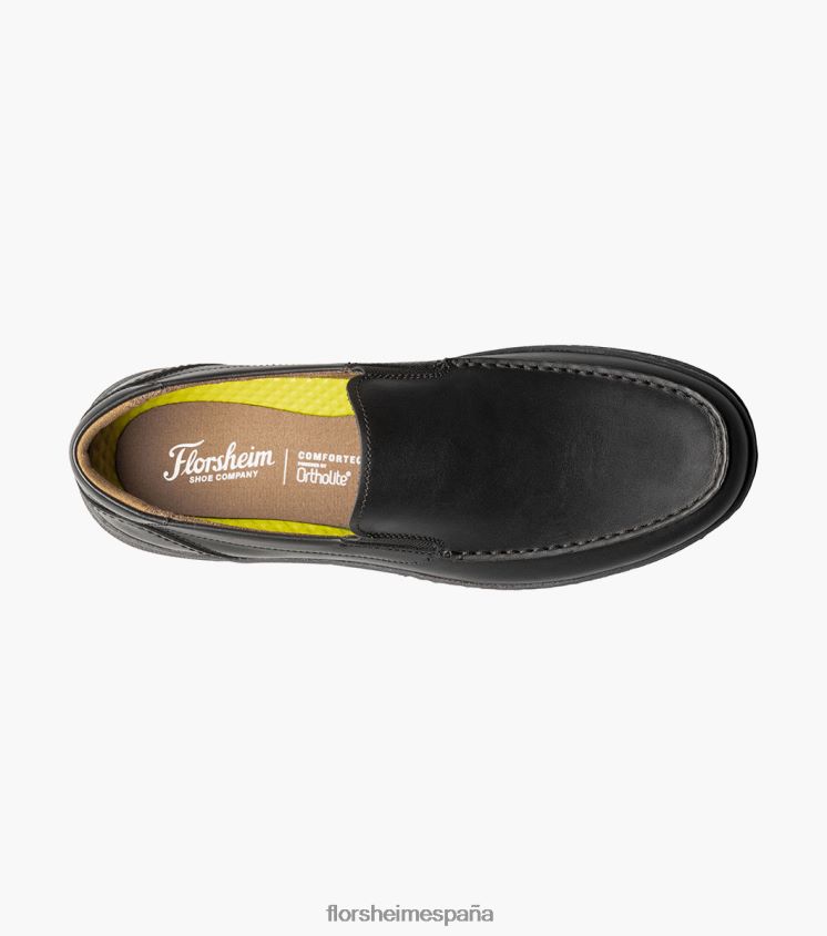 mocasines venecianos con puntera de mocasín en el centro Florsheim hombres LPVB4P65 calzado negro - Imagen 4