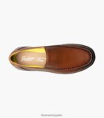 mocasines venecianos con puntera de mocasín en el centro Florsheim hombres LPVB4P66 calzado coñac - Imagen 4