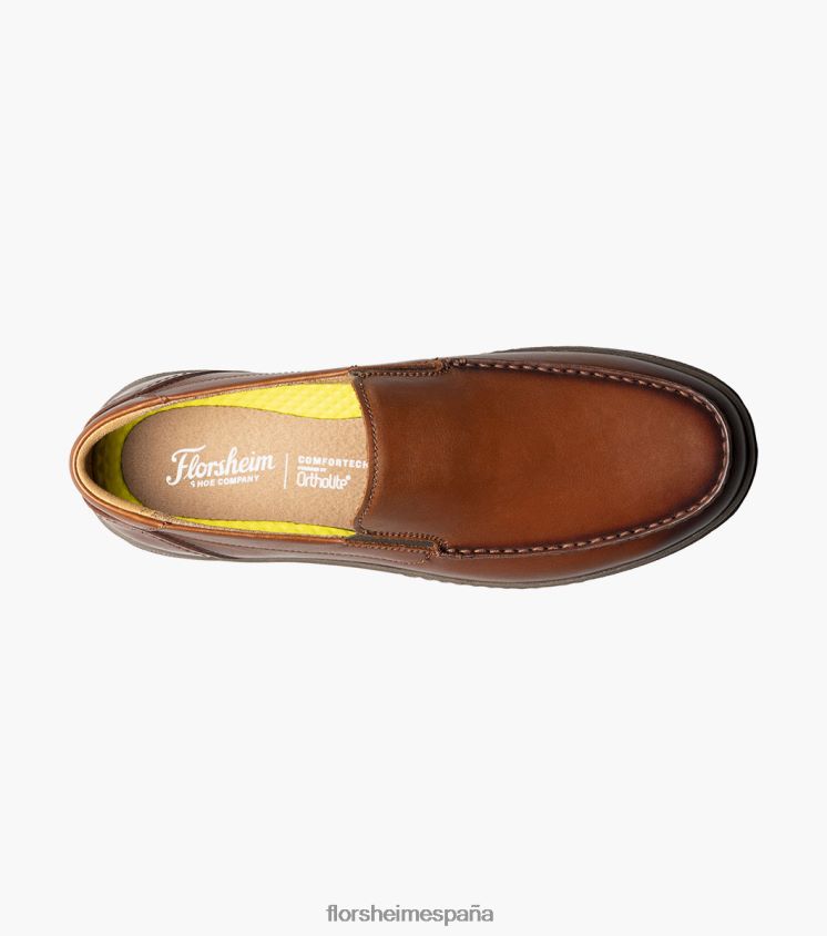 mocasines venecianos con puntera de mocasín en el centro Florsheim hombres LPVB4P66 calzado coñac - Imagen 4