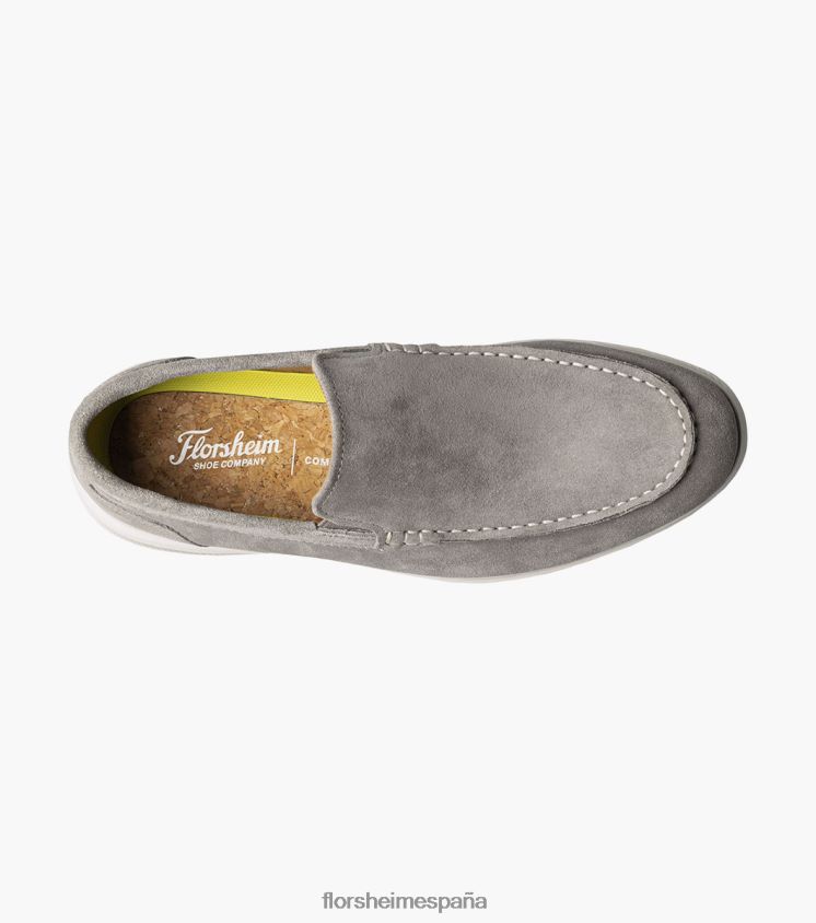 mocasines venecianos hamptons moc toe Florsheim hombres LPVB4P1 calzado ante gris - Imagen 4