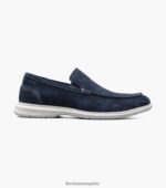 mocasines venecianos hamptons moc toe Florsheim hombres LPVB4P6 calzado ante azul marino - Imagen 2