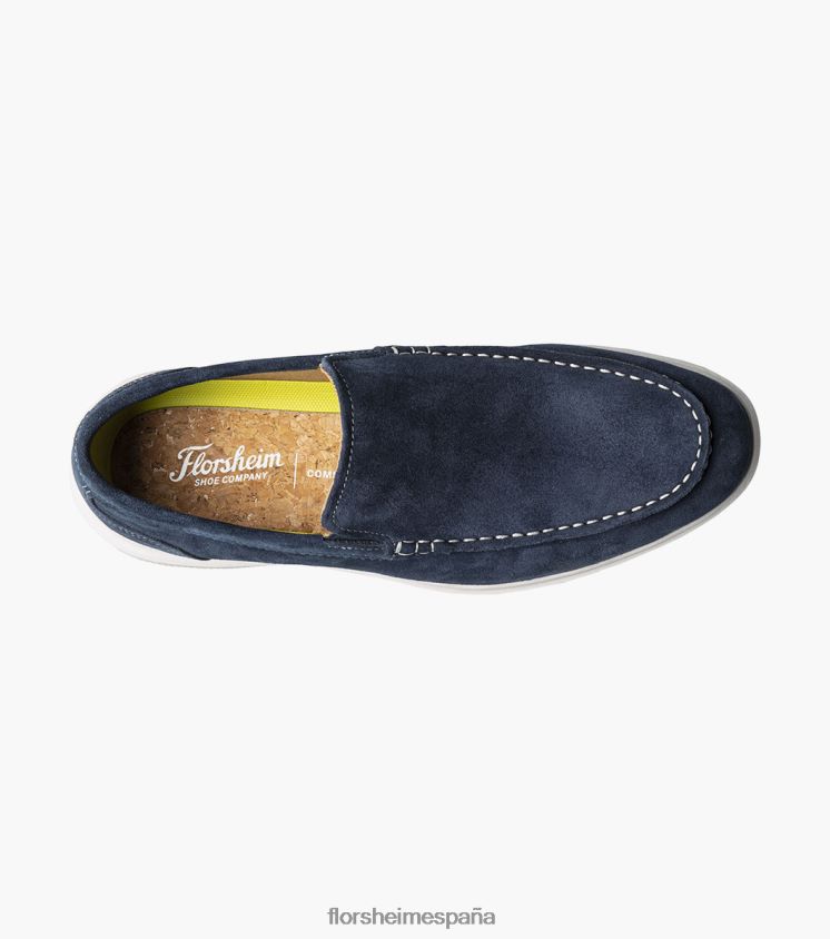 mocasines venecianos hamptons moc toe Florsheim hombres LPVB4P6 calzado ante azul marino - Imagen 4