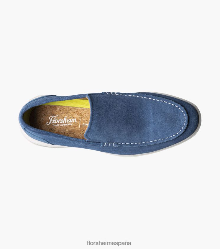 mocasines venecianos hamptons moc toe Florsheim hombres LPVB4P7 calzado ante azul - Imagen 4