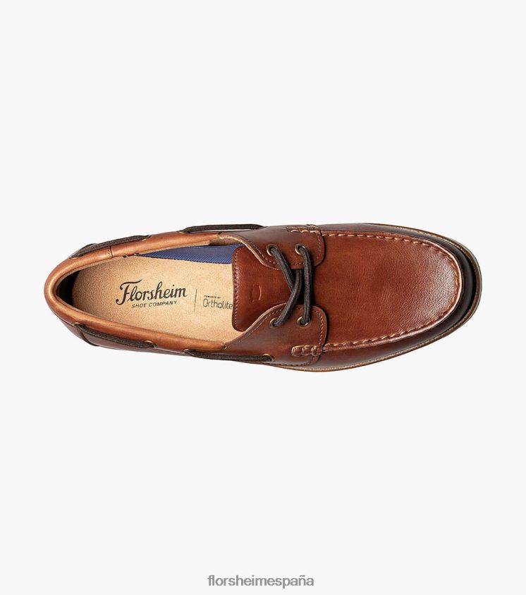 náutico atlántico con puntera de mocasín Florsheim hombres LPVB4P326 calzado coñac - Imagen 4