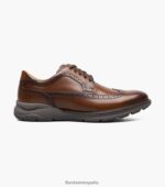 Oxford con punta de ala Frenzi Florsheim hombres LPVB4P40 calzado coñac - Imagen 3