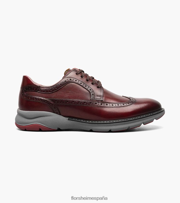 Oxford con punta de ala Frenzi Florsheim hombres LPVB4P43 calzado borgoña - Imagen 3