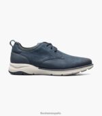 Oxford con puntera perforada Frenzi Florsheim hombres LPVB4P35 calzado nubuck azul marino - Imagen 2