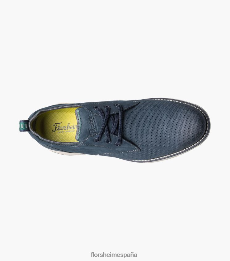 Oxford con puntera perforada Frenzi Florsheim hombres LPVB4P35 calzado nubuck azul marino - Imagen 4