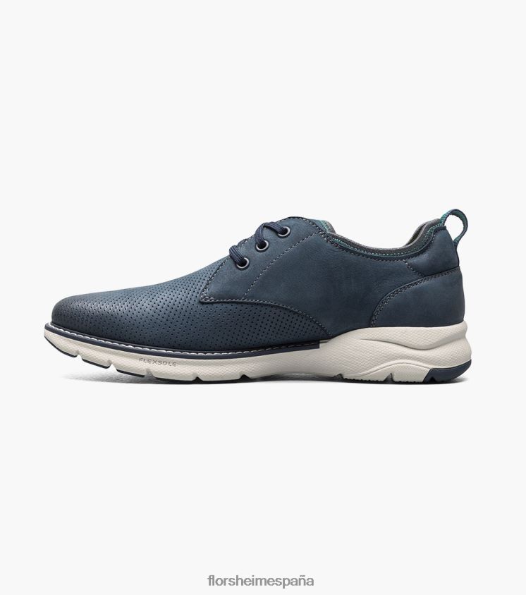 Oxford con puntera perforada Frenzi Florsheim hombres LPVB4P35 calzado nubuck azul marino - Imagen 5