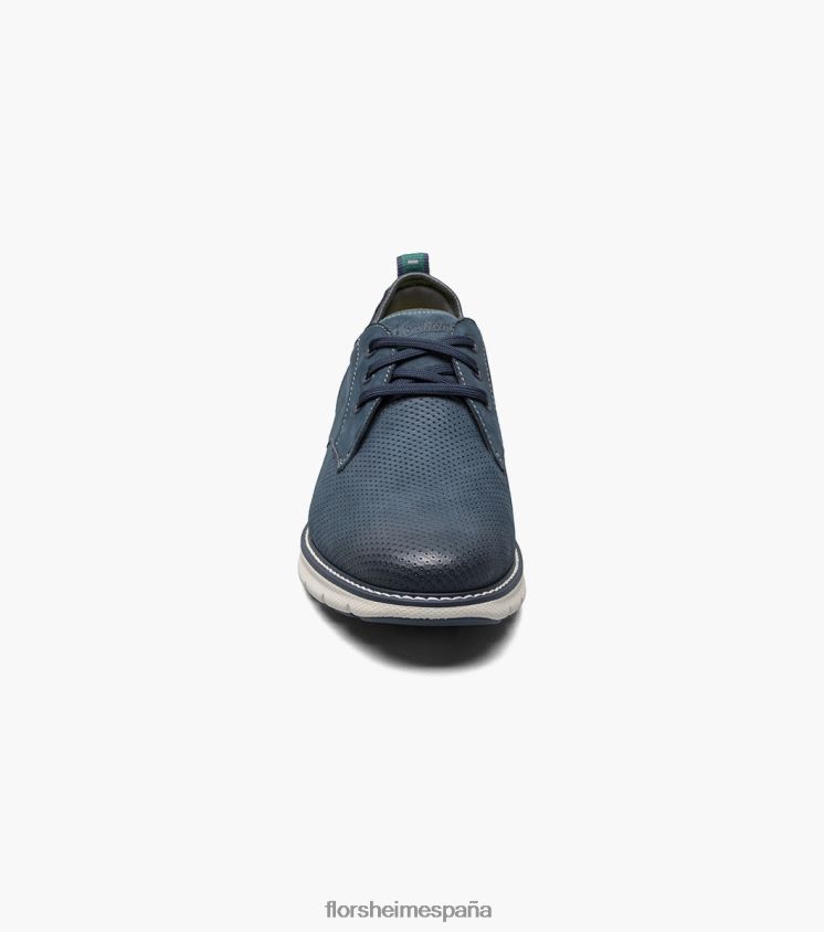 Oxford con puntera perforada Frenzi Florsheim hombres LPVB4P35 calzado nubuck azul marino - Imagen 6