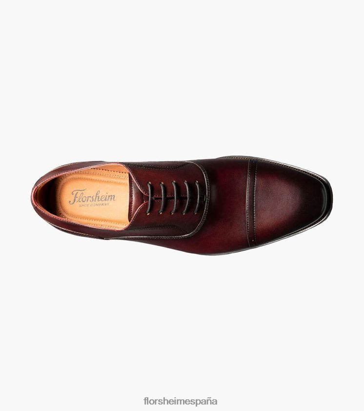 Oxford con puntera Sorrento Florsheim hombres LPVB4P143 calzado borgoña - Imagen 4