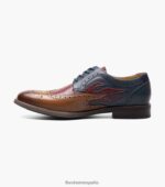 oxford de punta de ala picante de la zona residencial Florsheim hombres LPVB4P110 calzado multi coñac - Imagen 5