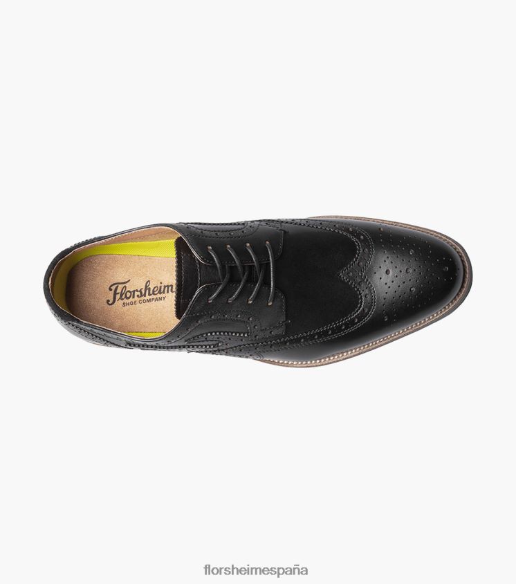 oxford de punta de ala picante de la zona residencial Florsheim hombres LPVB4P111 calzado negro - Imagen 4