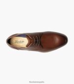 oxford de punta plana flexible Florsheim hombres LPVB4P174 calzado coñac - Imagen 4