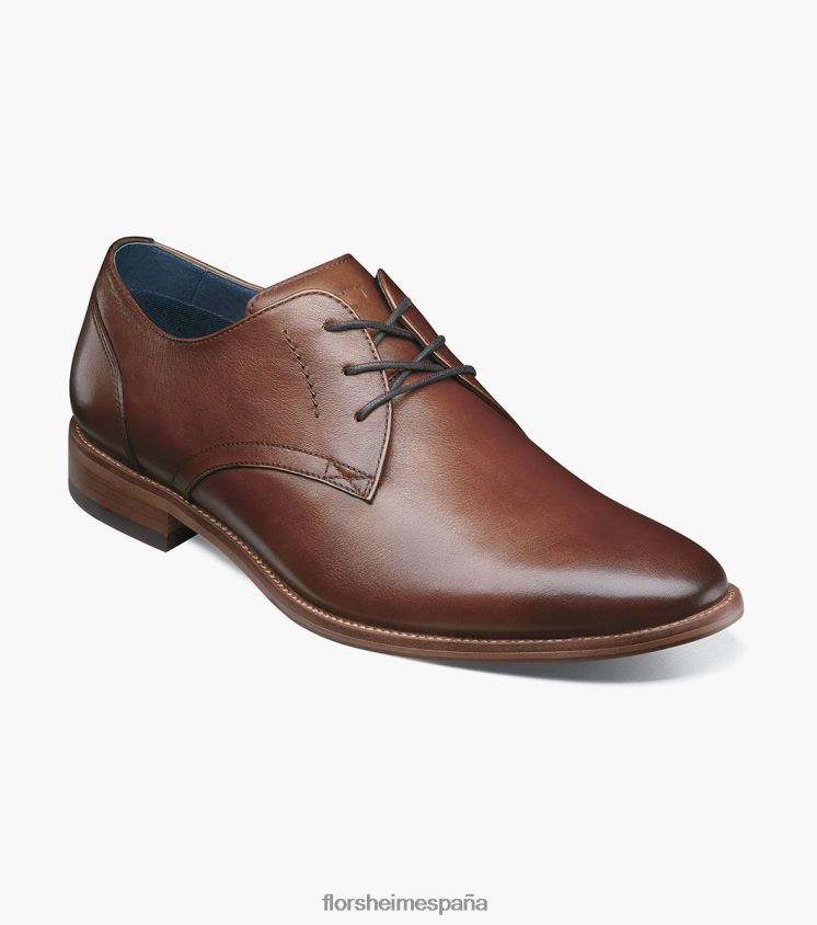 oxford de punta plana flexible Florsheim hombres LPVB4P174 calzado coñac - Imagen 1