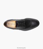 oxford perforado con punta de ala russell Florsheim hombres LPVB4P215 calzado negro - Imagen 4