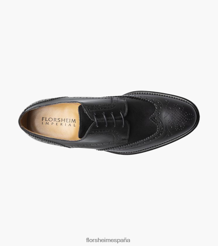oxford perforado con punta de ala russell Florsheim hombres LPVB4P215 calzado negro - Imagen 4