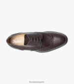 oxford perforado con punta de ala russell Florsheim hombres LPVB4P216 calzado marron oscuro - Imagen 4