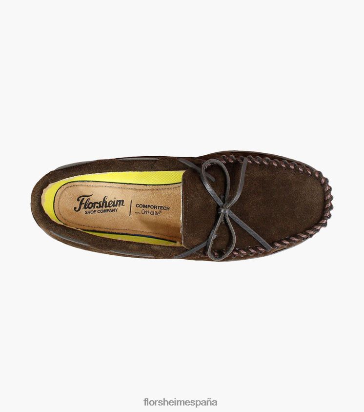 pantuflas cómodas con puntera mocasín Florsheim hombres LPVB4P383 calzado chocolate - Imagen 4