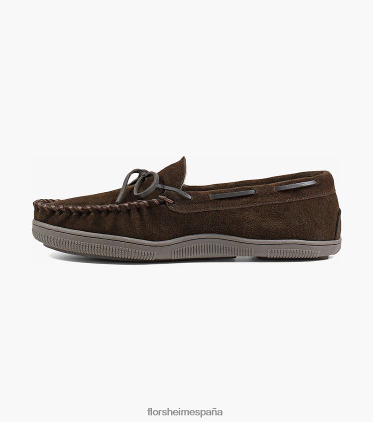 pantuflas cómodas con puntera mocasín Florsheim hombres LPVB4P383 calzado chocolate - Imagen 5