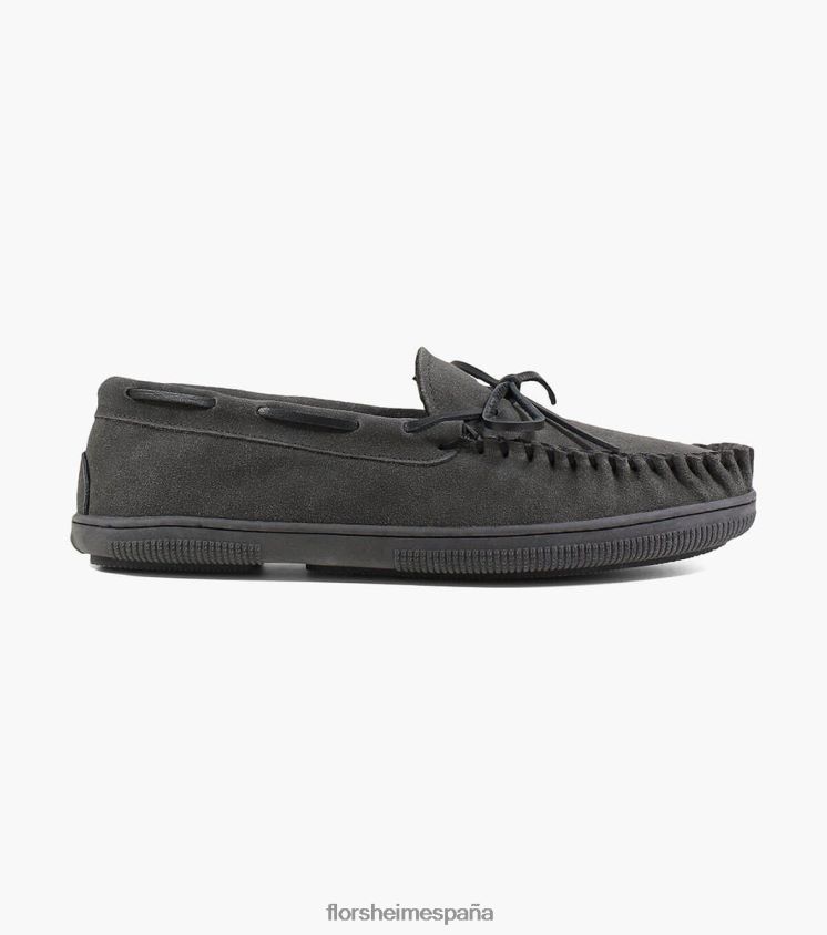 pantuflas cómodas con puntera mocasín Florsheim hombres LPVB4P385 calzado ante gris - Imagen 2