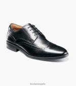 santucci punta de ala oxford Florsheim hombres LPVB4P160 calzado negro