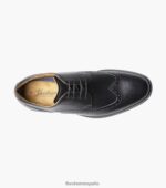 santucci punta de ala oxford Florsheim hombres LPVB4P160 calzado negro - Imagen 4