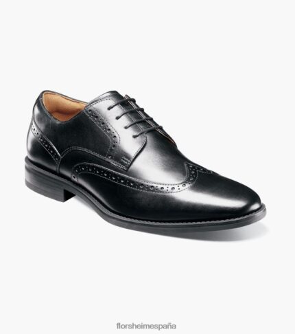 santucci punta de ala oxford Florsheim hombres LPVB4P160 calzado negro