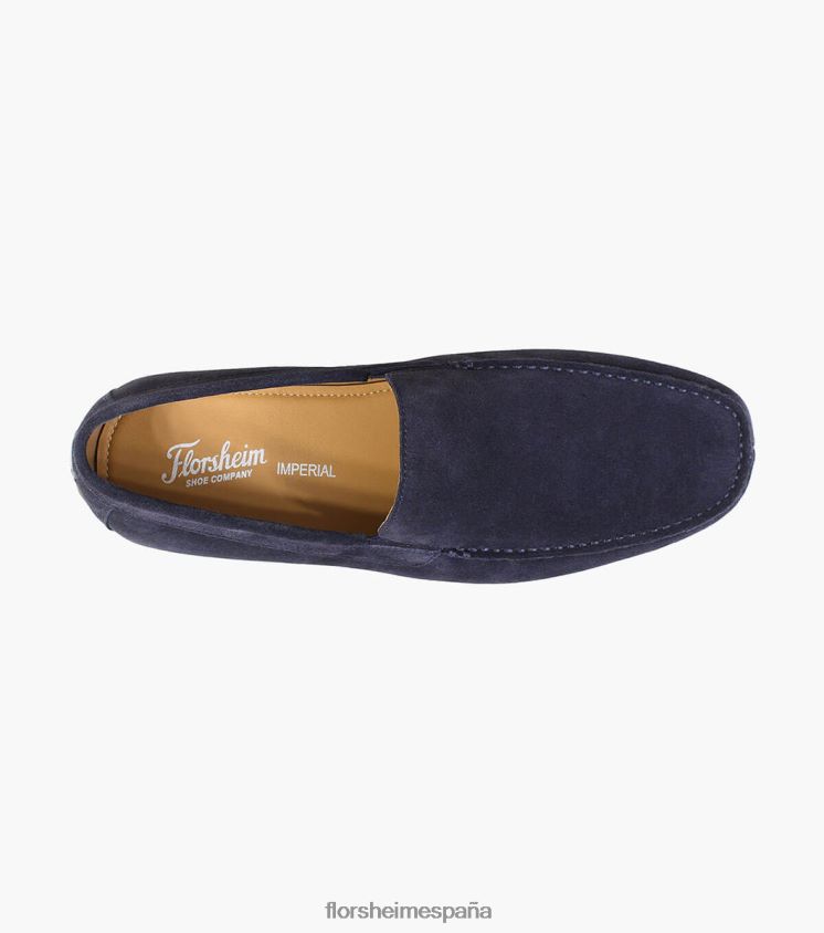 Slip veneciano con punta de mocasín dubino Florsheim hombres LPVB4P282 calzado ante azul marino - Imagen 4