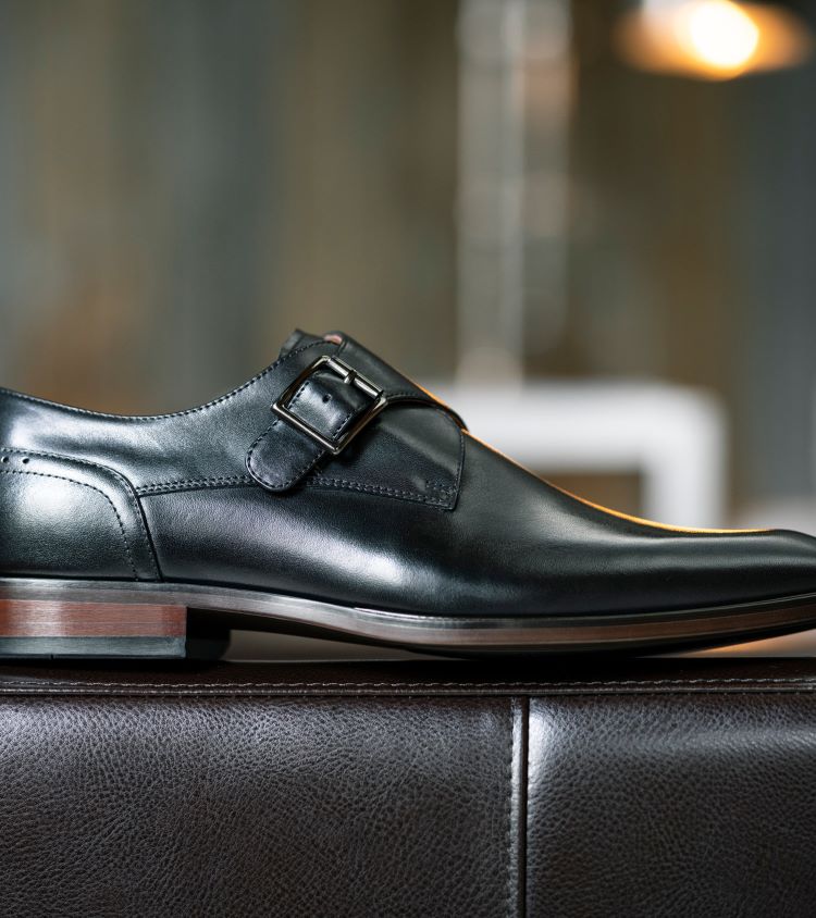 sorrento puntera lisa con una sola correa de monje Florsheim hombres LPVB4P145 calzado negro - Imagen 8