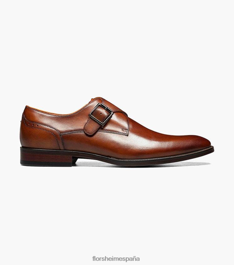 sorrento puntera lisa con una sola correa de monje Florsheim hombres LPVB4P146 calzado coñac - Imagen 2