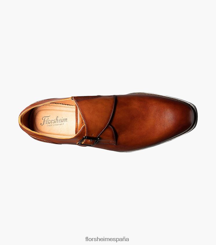 sorrento puntera lisa con una sola correa de monje Florsheim hombres LPVB4P146 calzado coñac - Imagen 4