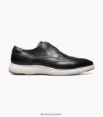 tablero oxford con punta de ala Florsheim hombres LPVB4P173 calzado blanco negro - Imagen 2