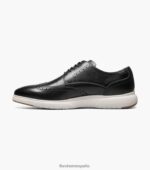tablero oxford con punta de ala Florsheim hombres LPVB4P173 calzado blanco negro - Imagen 5
