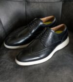 tablero oxford con punta de ala Florsheim hombres LPVB4P173 calzado blanco negro - Imagen 8