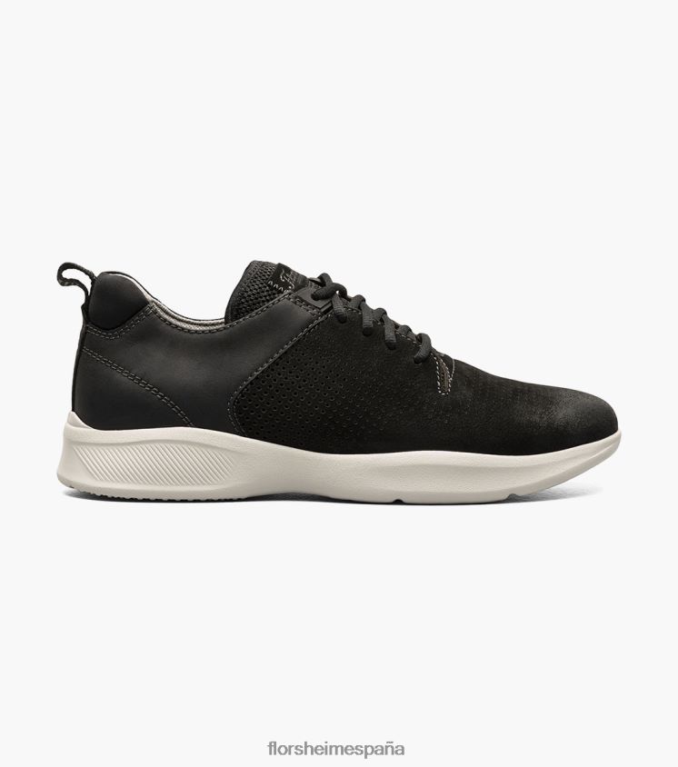 tenis con cordones Studio Perf Toe Florsheim hombres LPVB4P294 calzado nubuck negro - Imagen 2