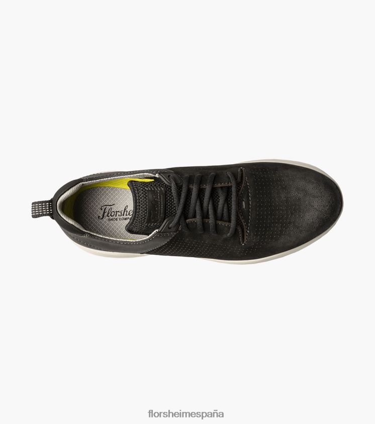 tenis con cordones Studio Perf Toe Florsheim hombres LPVB4P294 calzado nubuck negro - Imagen 4